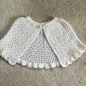 Handmade Crochet White Cape